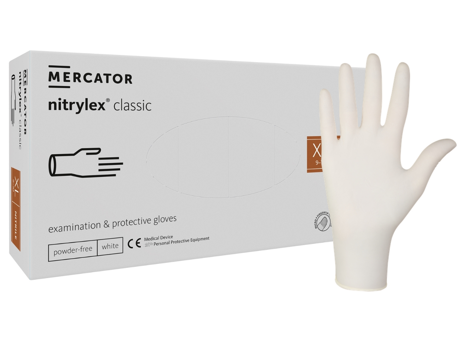 Rękawice Nitrylex White XL Mercator Classic Bezpudrowe